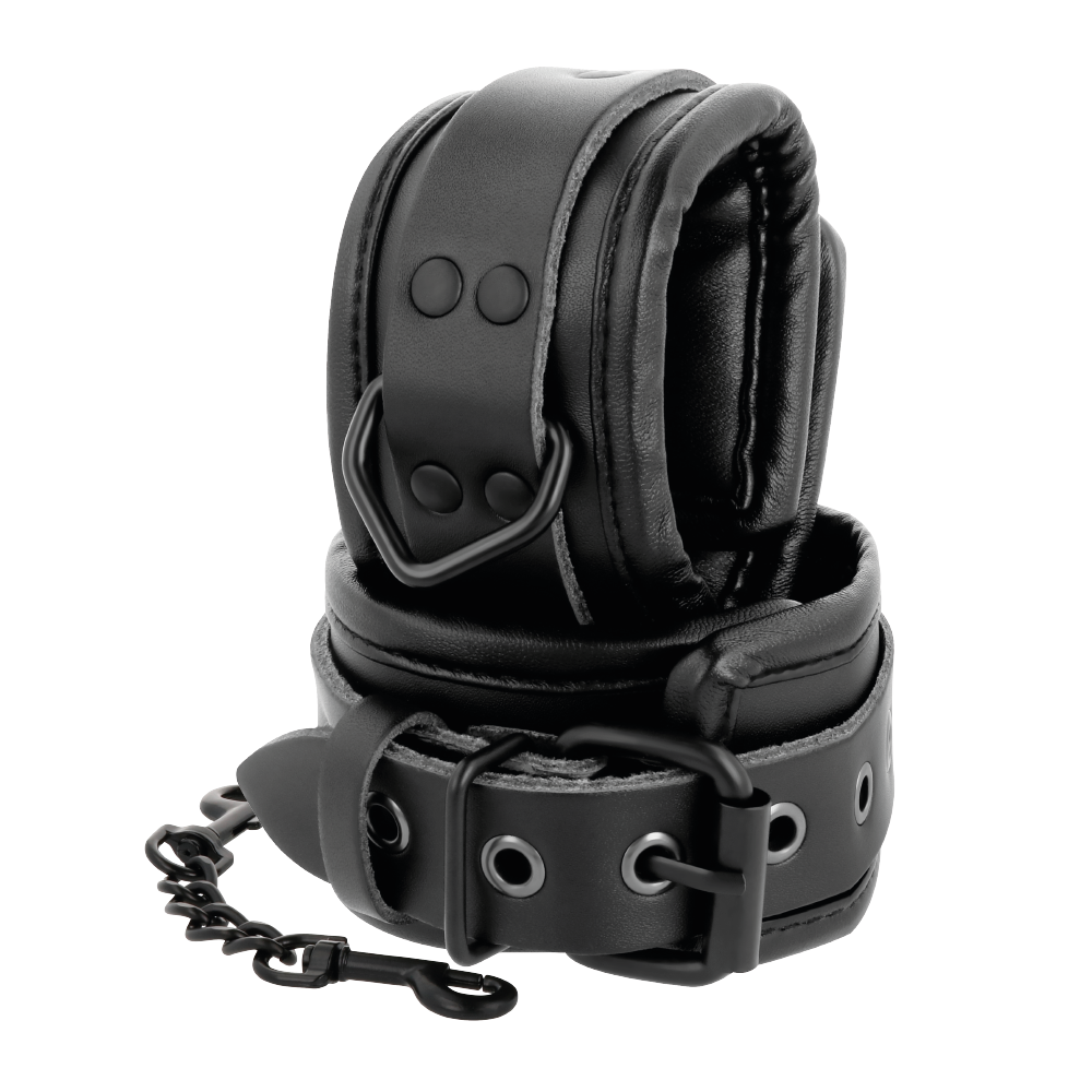 DARKNESS LEATHER WRIST RESTRAINTS BLACK