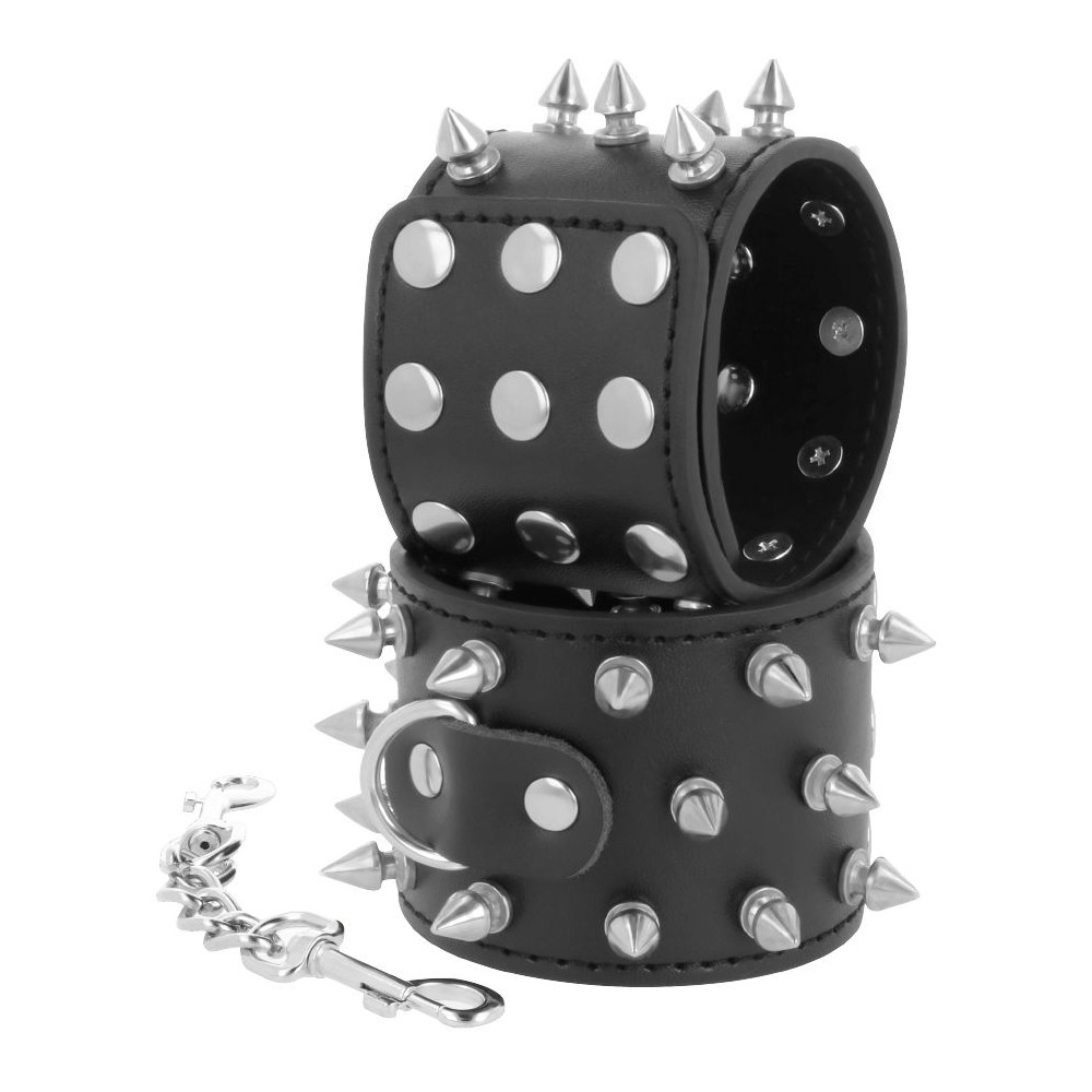 DARKNESS  KULLS AND BONES HANDCUFFS WITH SPIKES