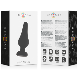 PLUG ANAL INTENSE PIPO M SILICONE NOIR 11 CM