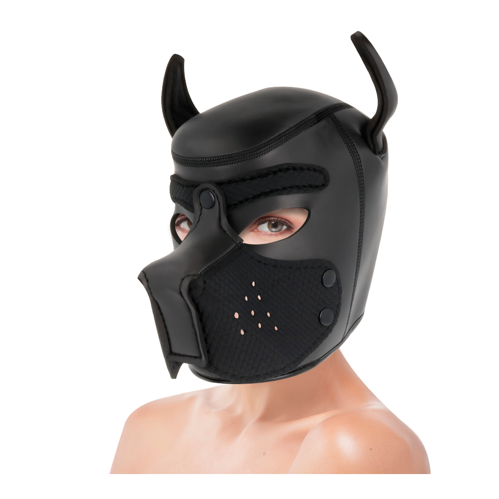 DARKNESS NEOPRENE DOG HOOD WITH REMOVABLE MUZZLE M