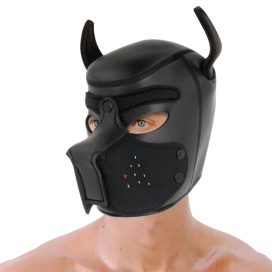 DARKNESS NEOPRENE DOG HOOD WITH REMOVABLE MUZZLE L