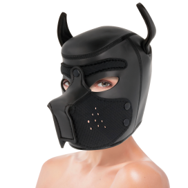 DARKNESS NEOPRENE DOG HOOD WITH REMOVABLE MUZZLE L