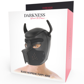 DARKNESS NEOPRENE DOG HOOD WITH REMOVABLE MUZZLE L