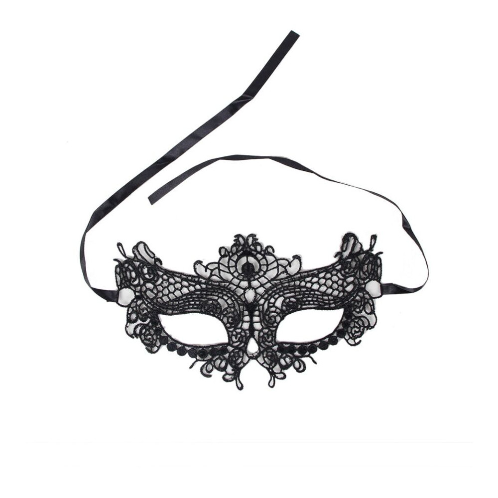 MASQUE QUEEN LINGERIE DENTELLE NOIRE TAILLE UNIQUE