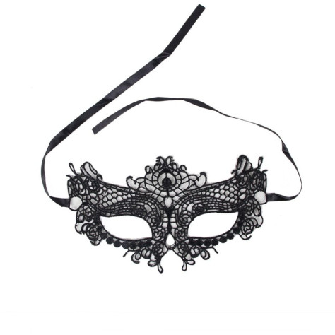 MASQUE QUEEN LINGERIE DENTELLE NOIRE TAILLE UNIQUE