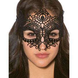 MASQUE QUEEN LINGERIE DENTELLE NOIRE TAILLE UNIQUE