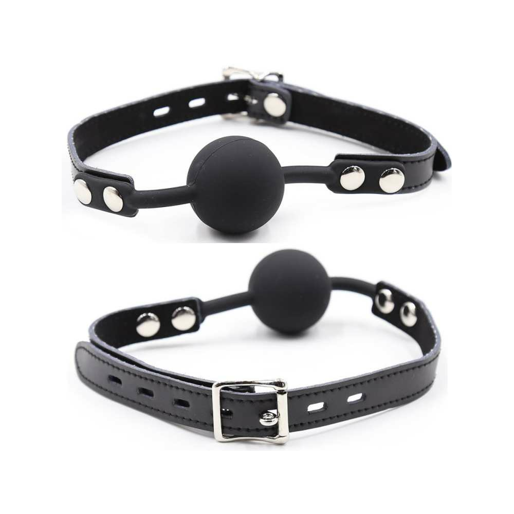 OHMAMA FETISH BALL GAG EN SILICONE AVEC CEINTURE EN CUIR