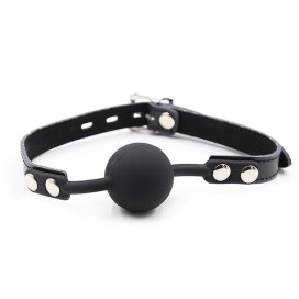 OHMAMA FETISH BALL GAG EN SILICONE AVEC CEINTURE EN CUIR