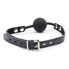 OHMAMA FETISH BALL GAG EN SILICONE AVEC CEINTURE EN CUIR