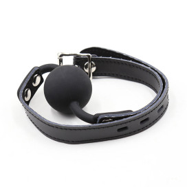 OHMAMA FETISH BALL GAG EN SILICONE AVEC CEINTURE EN CUIR