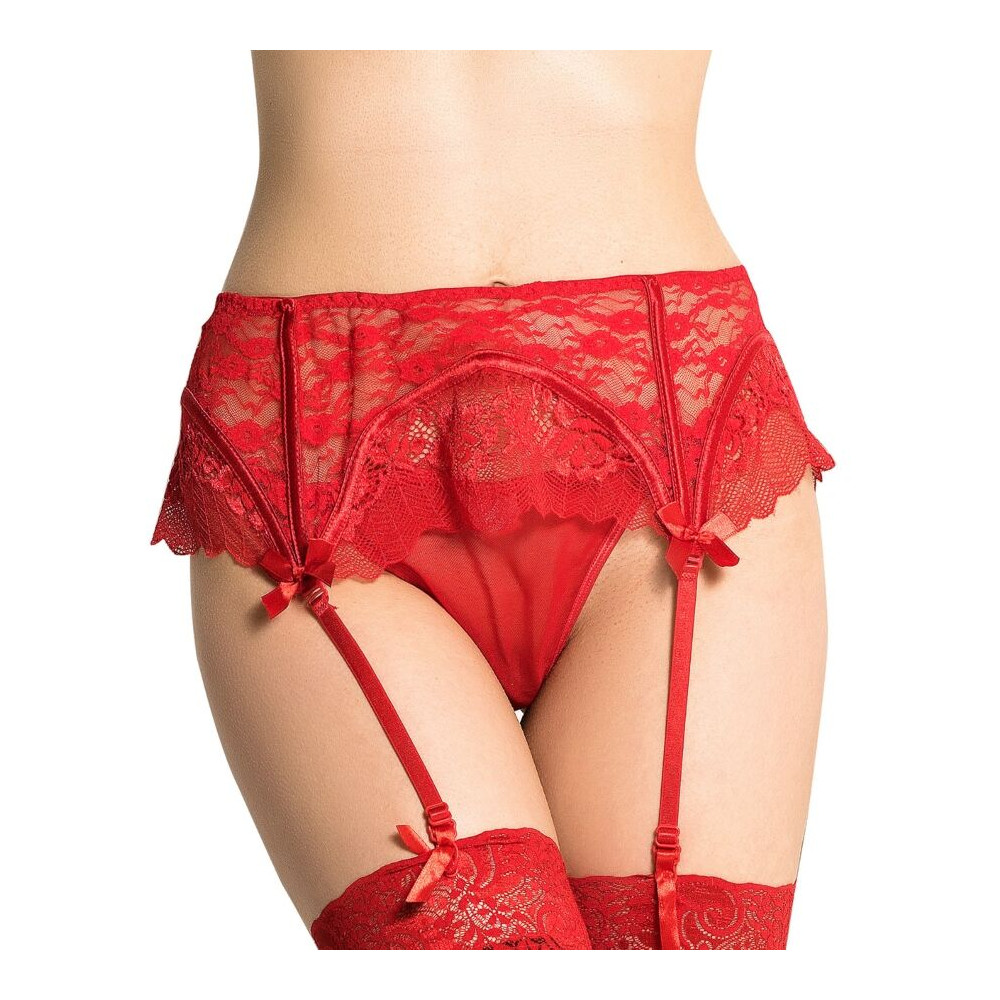 LINGERIE QUEEN LINGERIE AVEC CEINTURE EN DENTELLE - ROUGE L / XL