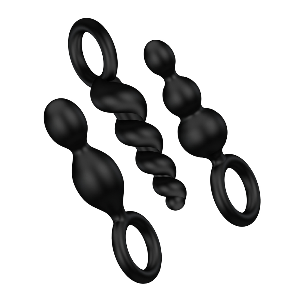 SATISFYER ANAL PLUGS SET 3PCS BLACK