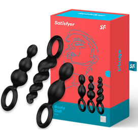 SATISFYER ANAL PLUGS SET 3PCS BLACK