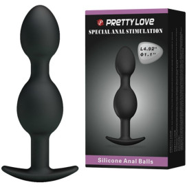 PRETTY LOVE BOLAS ANALES SILICONA 12.5 CM  NEGRO