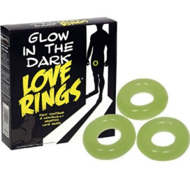 SPENCER  FLEETWOOD GLOW IN THE DARK 3 LOVE RINGS