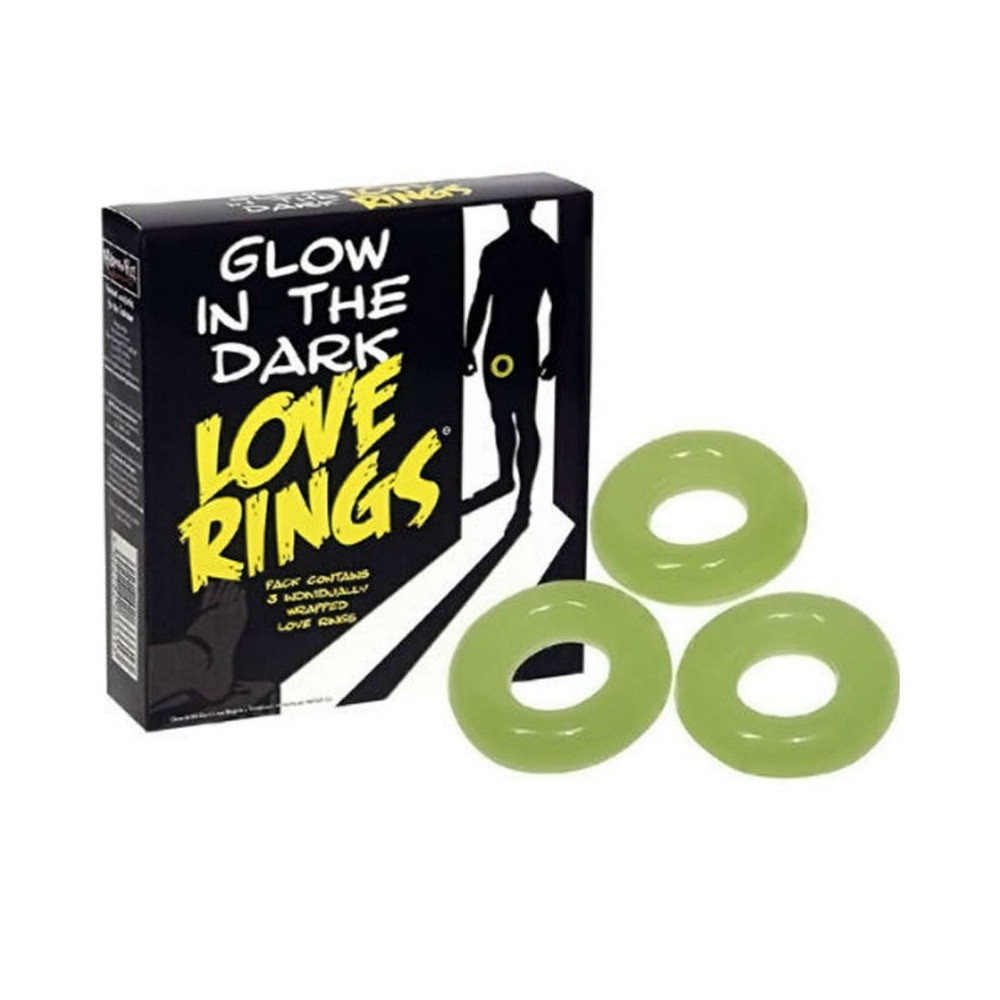 SPENCER  FLEETWOOD GLOW IN THE DARK 3 LOVE RINGS