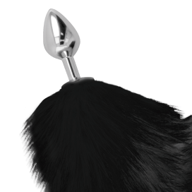 DARKNESS BLACK TAIL BUTT PLUG SILVER 8CM