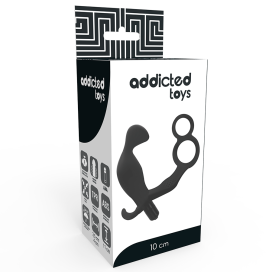 ADDICTED TOYS PLUG ANAL AVEC DOUBLE ANNEAU DE PÉNIS ET TESTICULES NOIR