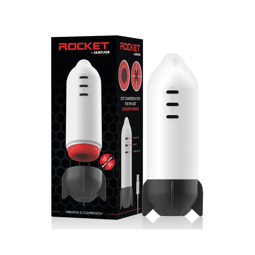 JAMYJOB ROCKET MASTURBATEUR TECH DE COMPRESSION SOUPLE ET VIBRATION