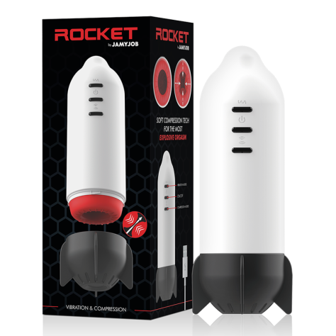 JAMYJOB ROCKET MASTURBATEUR TECH DE COMPRESSION SOUPLE ET VIBRATION