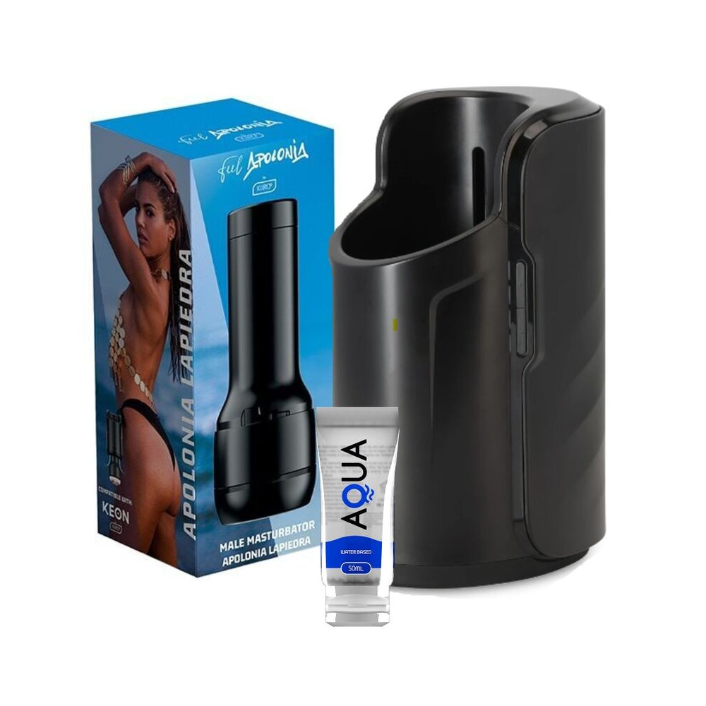 KIIROO KEON + FEEL STROKER APOLONIA LAPIEDRA + LUBRIFIANT DE QUALITÉ AQUA 50 ML