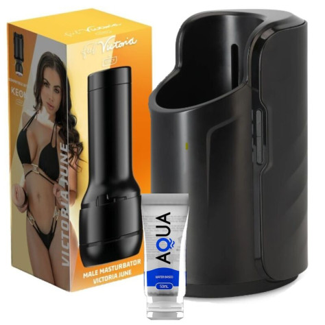 KIIROO KEON + FEEL VICTORIA JUNE STROKER + LUBRIFIANT DE QUALITÉ AQUA 50 ML