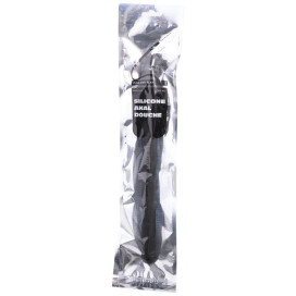 BOUCHON DE DOUCHE ANAL EN SILICONE TOUT NOIR 27CM