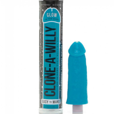 CLONE A WILLY CLONADOR PENE AZUL LUMINISCENTE CON VIBRADOR