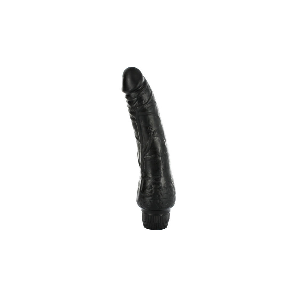 SEVENCREATIONS VINIL P-SHAPE VIBRATOR PENE NOIR 20 CM.