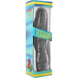 SEVENCREATIONS VINIL P-SHAPE VIBRATOR PENE NOIR 20 CM.