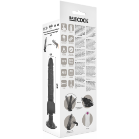 TELECOMMANDE BASECOCK REALISTIC VIBRATOR NOIR 19.5CM