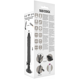 TÉLÉCOMMANDE BASECOCK REALISTIC VIBRATOR NOIR 20 CM