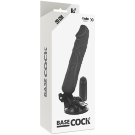 BASECOCK REALISTIC VIBRATOR TELECOMMANDE NOIRE 20CM