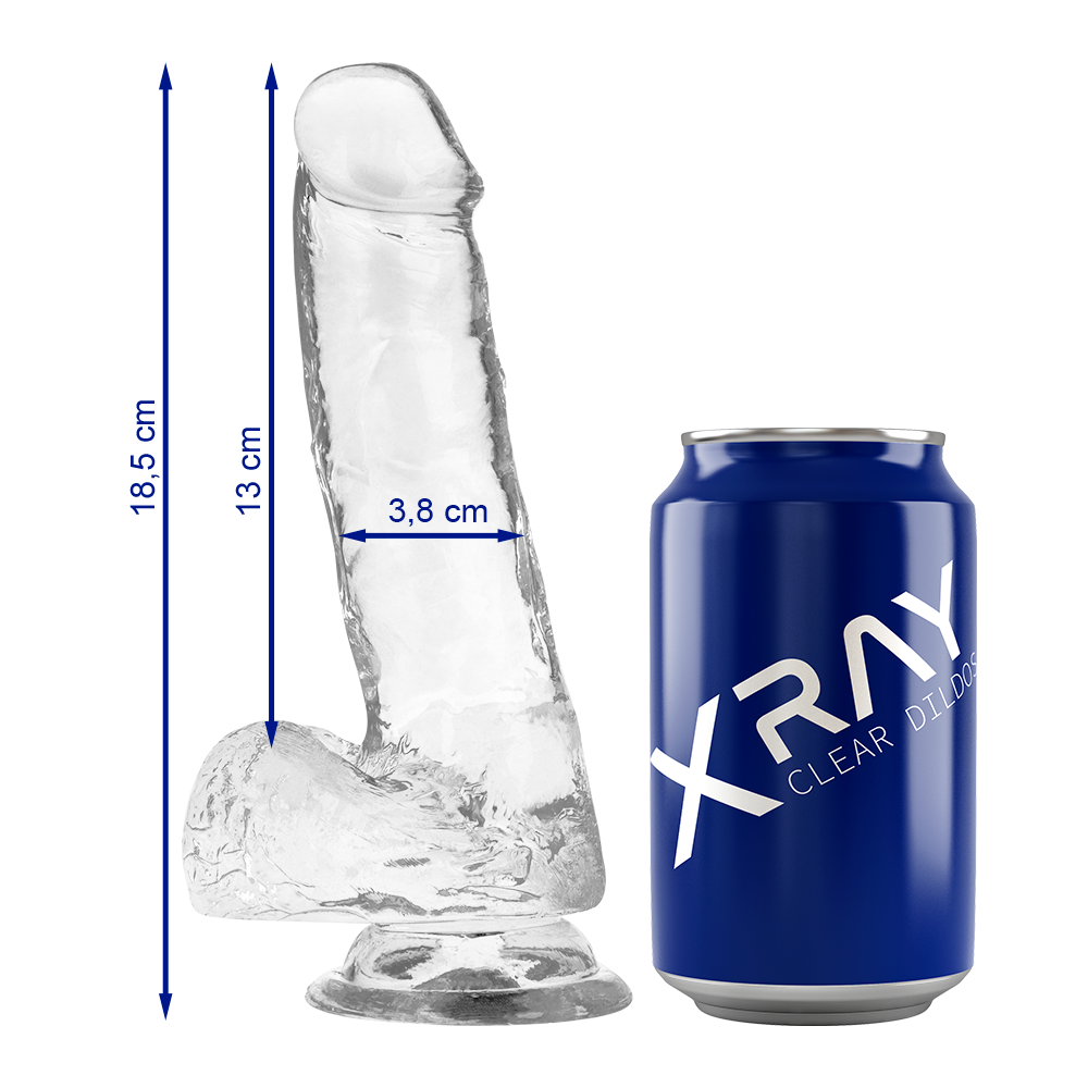 XRAY CLEAR DILDO REALISTA TRANSPARENTE 18.5CM X 3.8CM