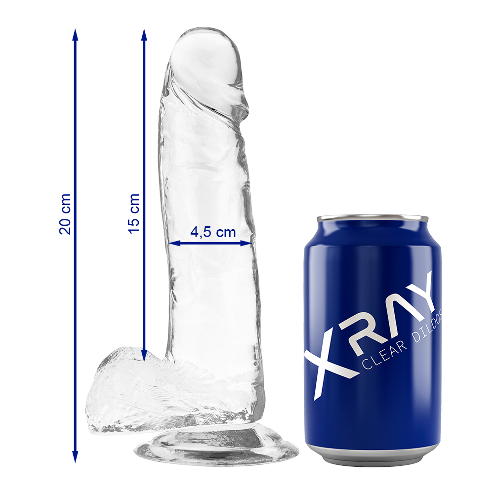 XRAY CLEAR DILDO REALISTA TRANSPARENTE 20CM X 4.5CM