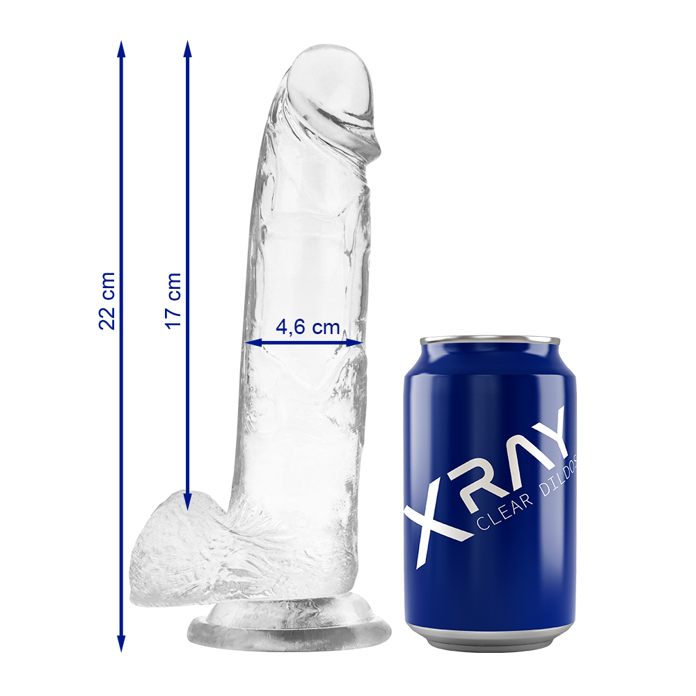 XRAY CLEAR DILDO REALISTA TRANSPARENTE 22CM X 4.6CM