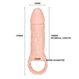 BAILE FUNDA EXTENSORA PENE CON STRAP PARA TESTICULOS 10 CM