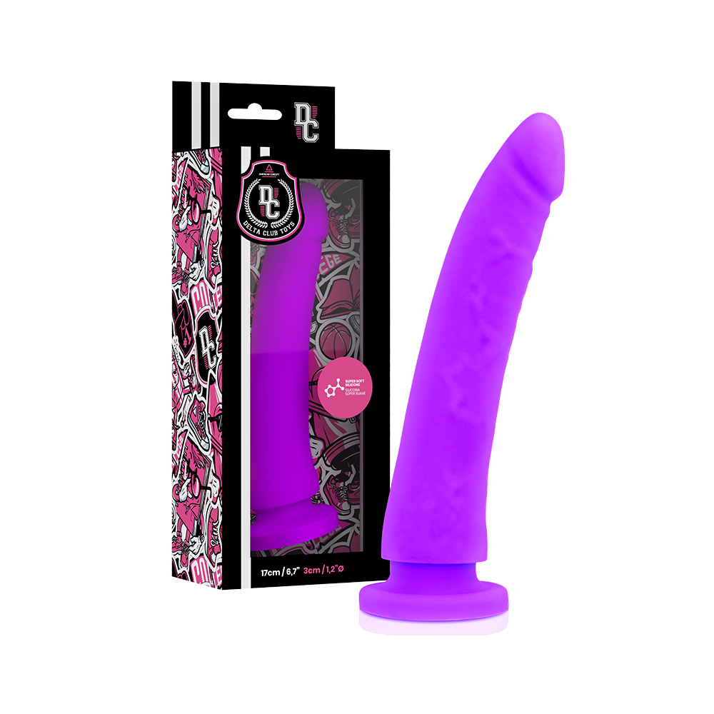 DELTA CLUB TOYS DILDO LILA SILICONA MEDICA 17 X 3 CM