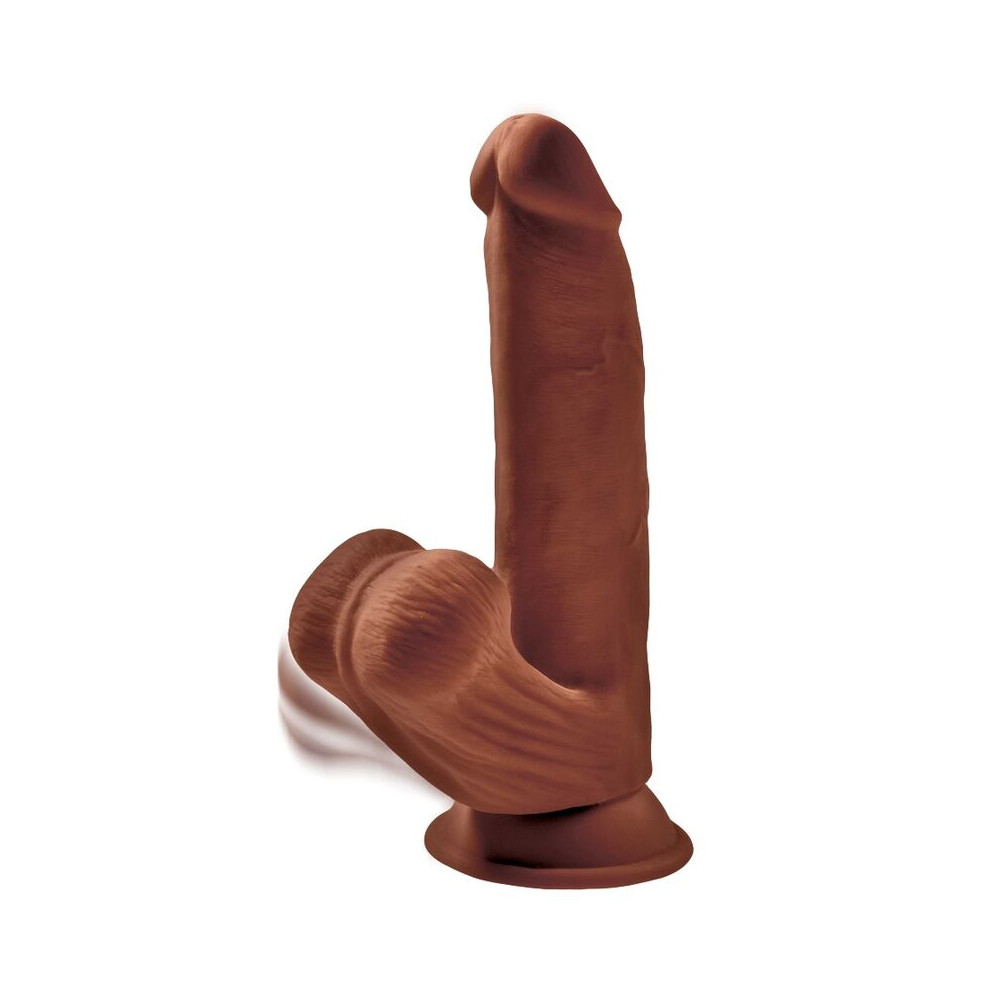 KING COCK PLUS 3D COCK SWINGING BALLS 24.5 CM - MARRON