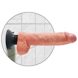 KING COCK BITE VIBRANTE 25,5 CM AVEC BILLES NOIR