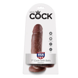 KING COCK 7" PENE REALISTICO MARRON 17.8CM