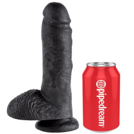 KING COCK 8" PENE REALISTICO NEGRO 20.3CM