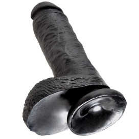 KING COCK 8" PENE REALISTICO NEGRO 20.3CM