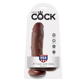 KING COCK 8" PENE REALISTICO MARRON 20.3CM