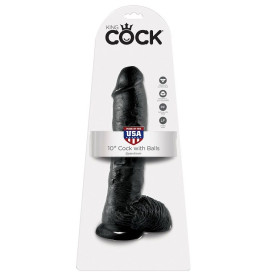 KING COCK 10" PENE REALISTICO NEGRO 26.5 CM