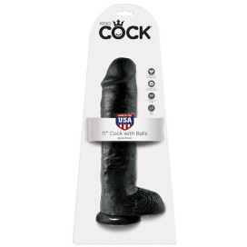 KING COCK 11" PENE REALISTICO NEGRO 28 CM