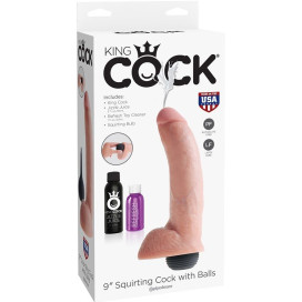 KING COCK REALISTIC PENIS EJACULATEUR NATUREL 22.86CM