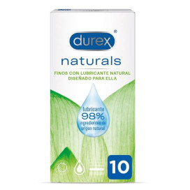 DUREX NATURALS PRÉSERVATIFS MINCE LUBRIFIANT NATUREL 10 UNITÉS