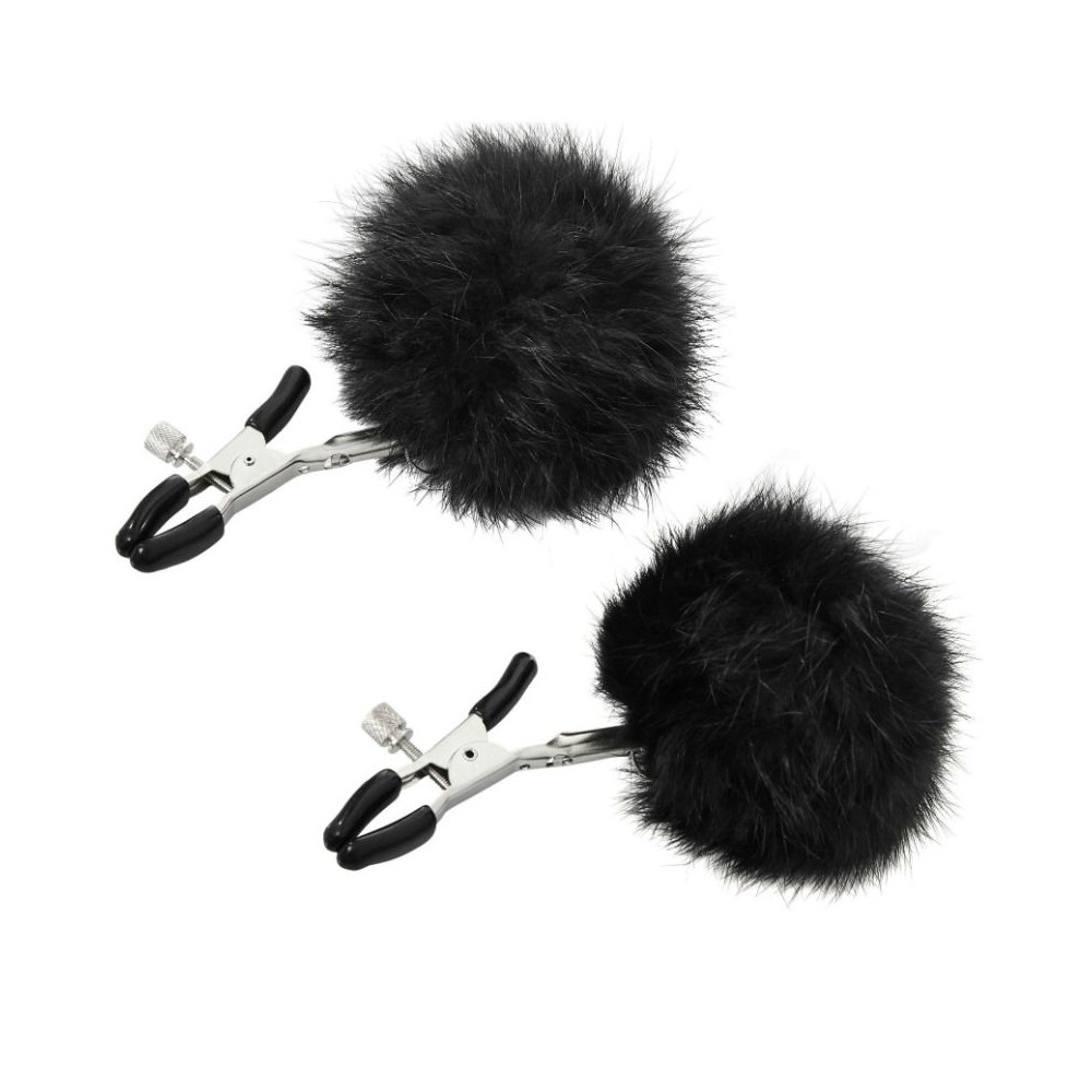 SPORTSHEETS FUR NIPPLE CLIPS NOIR