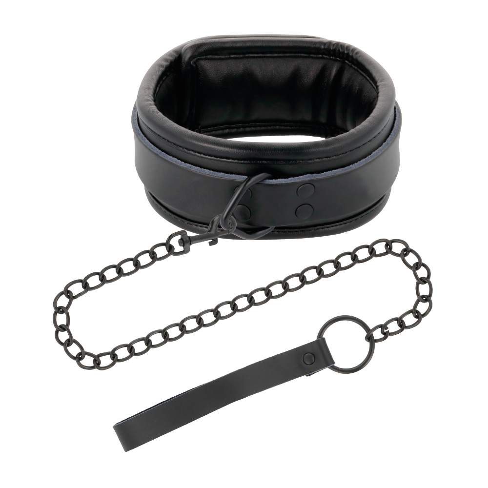 DARKNESS FULL BLACK COLLAR WITH LEASH